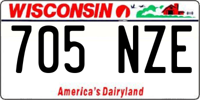 WI license plate 705NZE