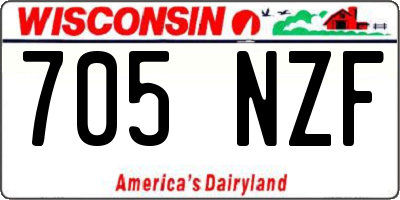 WI license plate 705NZF
