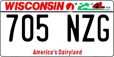 WI license plate 705NZG
