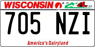 WI license plate 705NZI