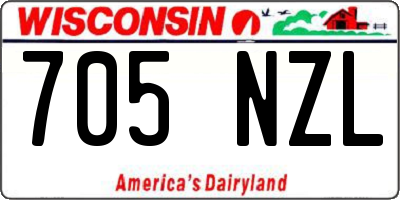WI license plate 705NZL