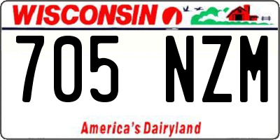 WI license plate 705NZM