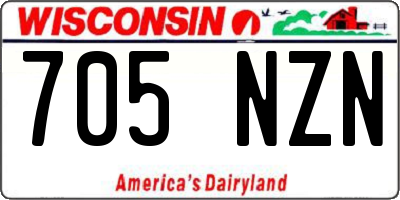WI license plate 705NZN
