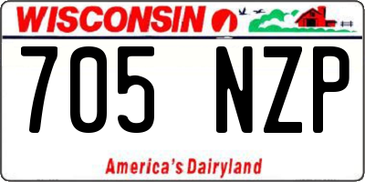 WI license plate 705NZP