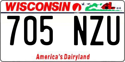 WI license plate 705NZU