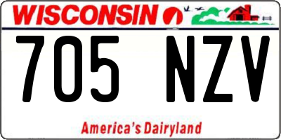 WI license plate 705NZV