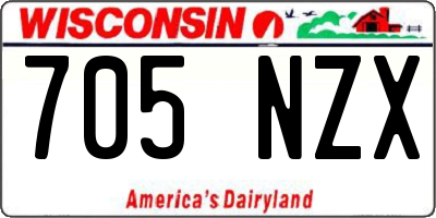 WI license plate 705NZX
