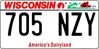 WI license plate 705NZY