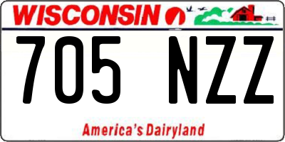 WI license plate 705NZZ