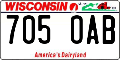 WI license plate 705OAB