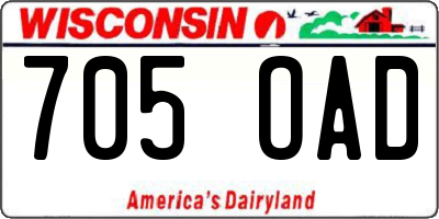 WI license plate 705OAD