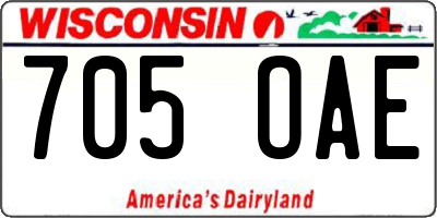 WI license plate 705OAE