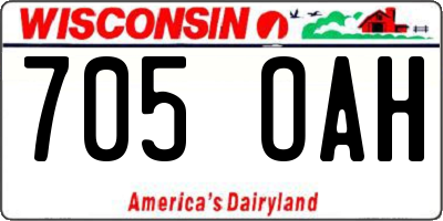 WI license plate 705OAH