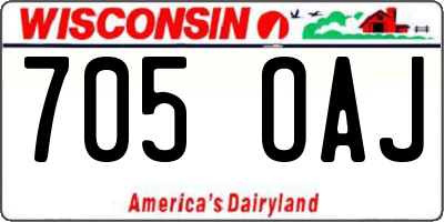 WI license plate 705OAJ