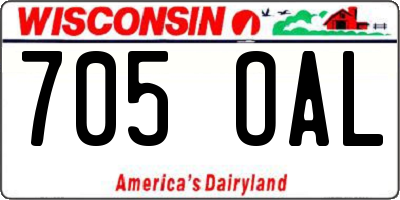 WI license plate 705OAL
