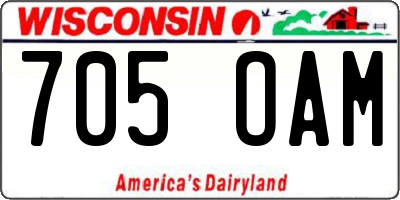 WI license plate 705OAM