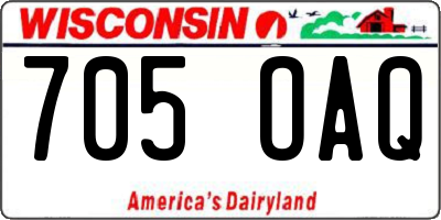 WI license plate 705OAQ