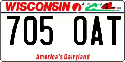 WI license plate 705OAT