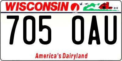 WI license plate 705OAU