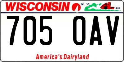 WI license plate 705OAV