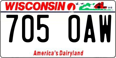WI license plate 705OAW
