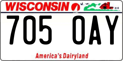 WI license plate 705OAY