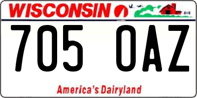 WI license plate 705OAZ