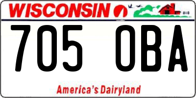 WI license plate 705OBA