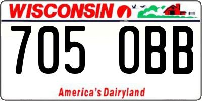 WI license plate 705OBB