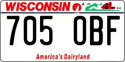 WI license plate 705OBF