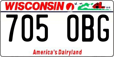 WI license plate 705OBG