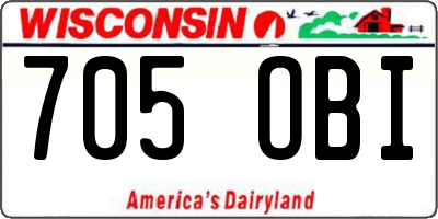 WI license plate 705OBI