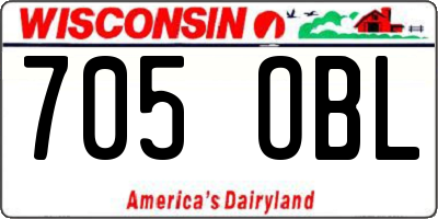WI license plate 705OBL