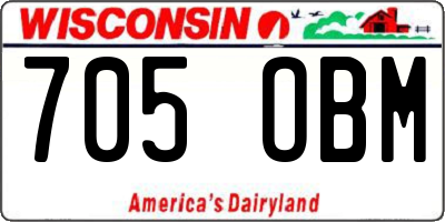 WI license plate 705OBM