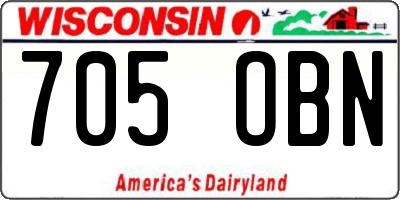WI license plate 705OBN