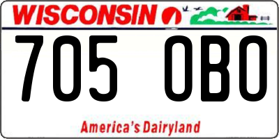 WI license plate 705OBO