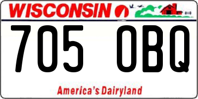 WI license plate 705OBQ