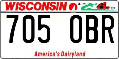 WI license plate 705OBR