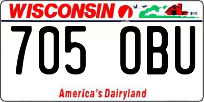 WI license plate 705OBU