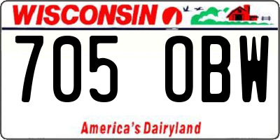 WI license plate 705OBW
