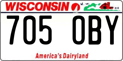 WI license plate 705OBY