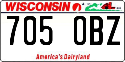 WI license plate 705OBZ