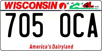 WI license plate 705OCA