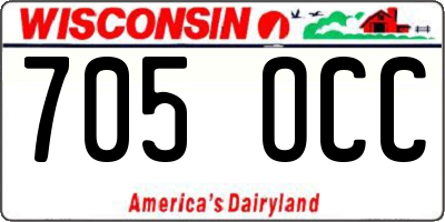 WI license plate 705OCC