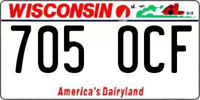 WI license plate 705OCF