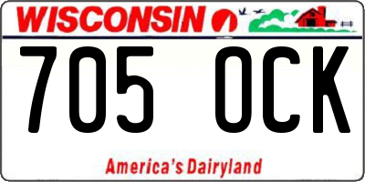 WI license plate 705OCK