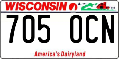 WI license plate 705OCN