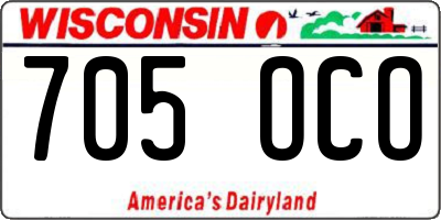 WI license plate 705OCO