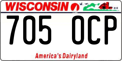 WI license plate 705OCP