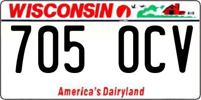 WI license plate 705OCV